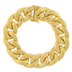 Contemporary Cuban Gold Link Bracelet 