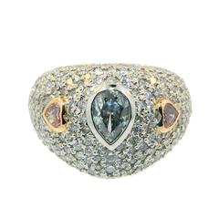 Hartz & Co GIA Cert Natural Fancy Blue and Pink Diamond Ring
