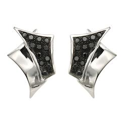 Black Diamond White Gold Earrings Modern 5