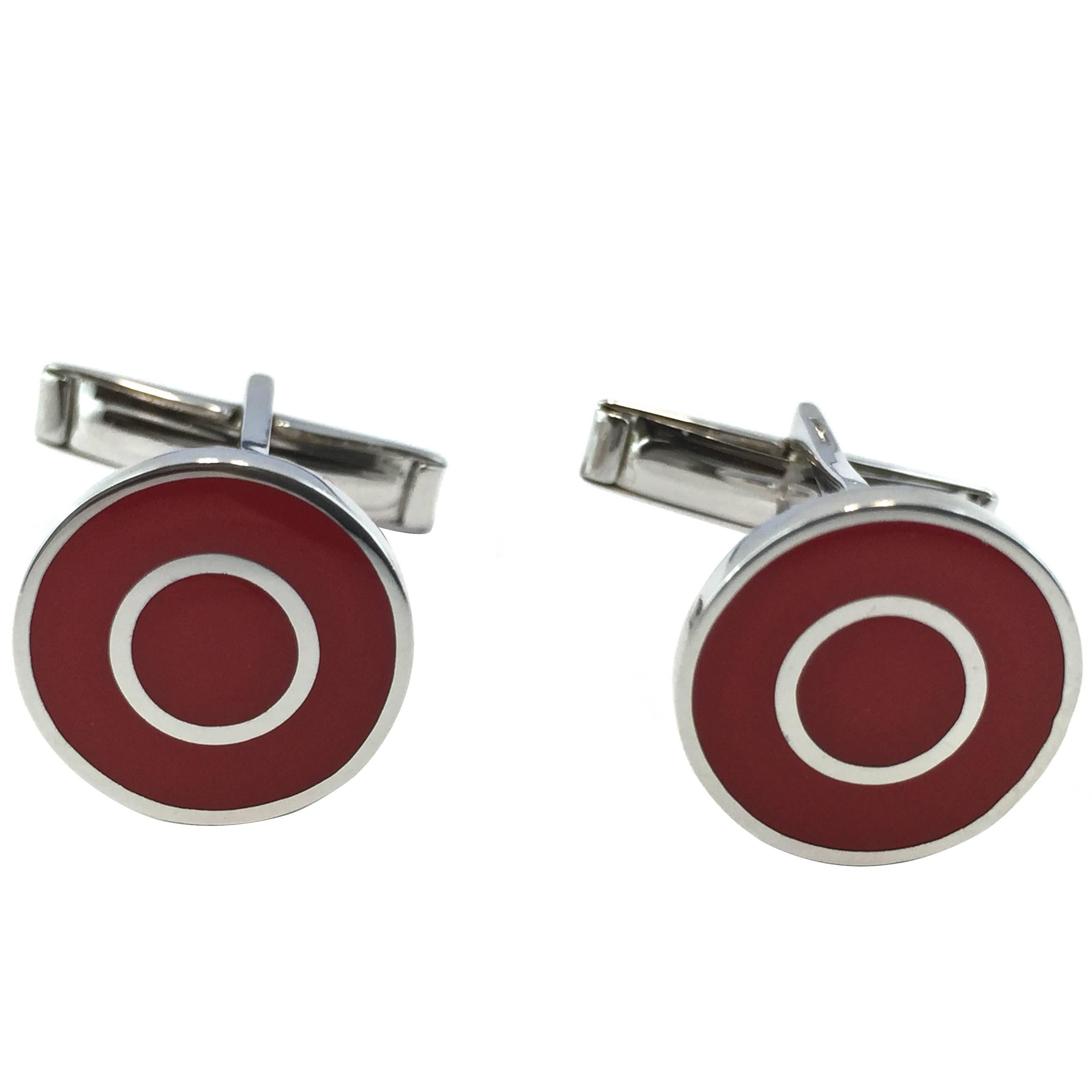 Jona Sterling Silver Enamel Cufflinks