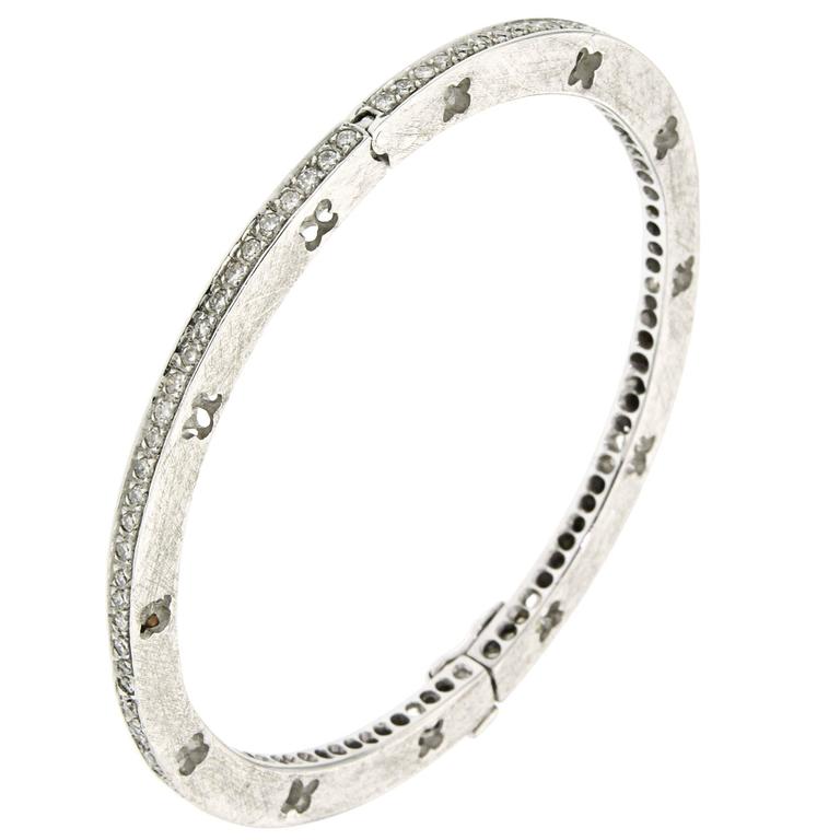 Diamond White Gold Handcuffs Bracelet Modern For At 1stdibs Diamond White Gold Handcuffs Bracelet Modern For