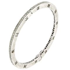 Diamond White Gold Handcuffs Bracelet Modern 3