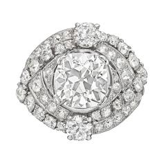 3.01 Carat GIA Cert Cushion-Shaped Diamond platinum Ring