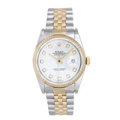 Rolex yellow gold stainless steel Datejust Wristwatch Ref 16233