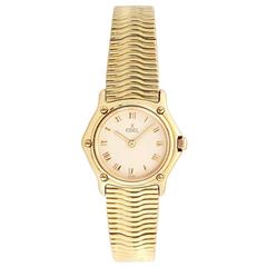 Ebel yellow gold 1911 Classic Wave Sportwave Quartz Bracelet Wristwatch