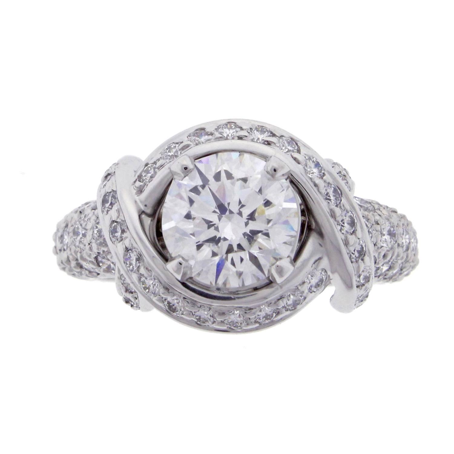 Tiffany and Co. Jean Schlumberger Diamond platinum Engagement Ring at 1stdibs