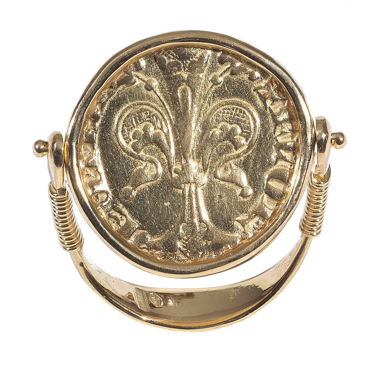 Gold Florentiner Fiorino Münz-Drehring