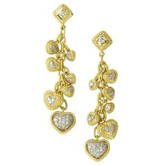 Stambolian Diamond Gold Heart Earrings at 1stDibs