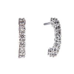 Diamond Gold Swing Hoop Earrings 10