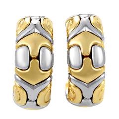 Bulgari Alveare Stainless Steel Gold Earrings