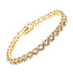 Diamond Gold Hinged Link Bracelet 6
