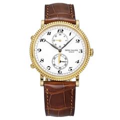 Retro Patek Philippe Yellow Gold Travel Time Wristwatch Ref 5034J