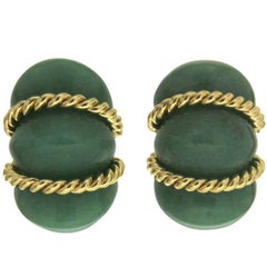 Green Aventurine Gold Shrimp Earrings 12