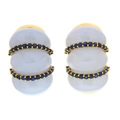 Valentin Magro Chalcedony Sapphire Gold Shrimp Earrings 6