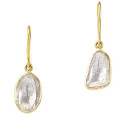 Foil Backed Diamond Single Drop Earrings