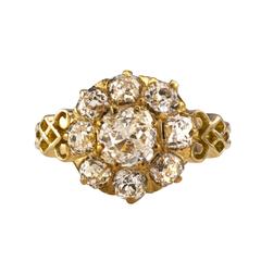 Antique Victorian Diamond gold Cluster Ring