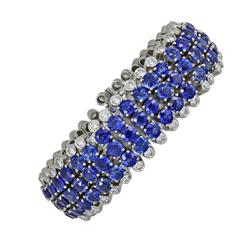68 Carat Sapphire and Diamond Bracelet