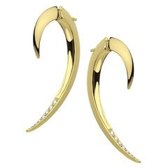 Shaun Leane Silver and Gold Vermeil Diamond Hook Earrings