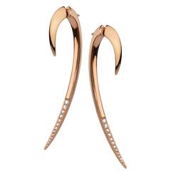 Shaun Leane Silver and Gold Vermeil Diamond Hook Earrings