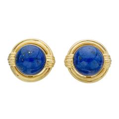 Lapis Lazuli and Gold Earclips