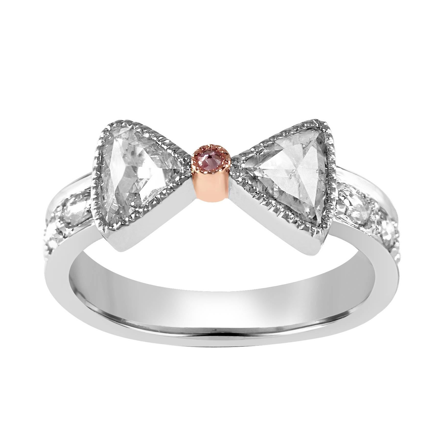 Rosecut Diamond Gold Promise Ring For Sale