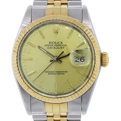 Rolex yellow gold stainless steel Datejust Champagne Dial automatic wristwatch