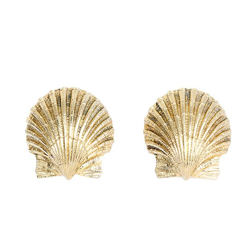 Tiffany & Co. Schlumberger Gold Shell Earrings