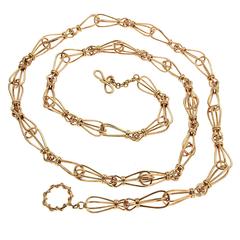 Unique Shaped Gold Link Chain Necklace 9