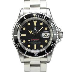 Retro Rolex Stainless Steel Red Submariner Date Wristwatch Ref 1680
