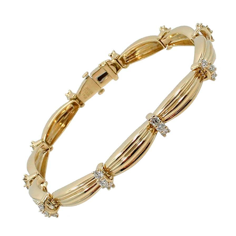Tiffany & Co. Diamond Gold Link Bracelet