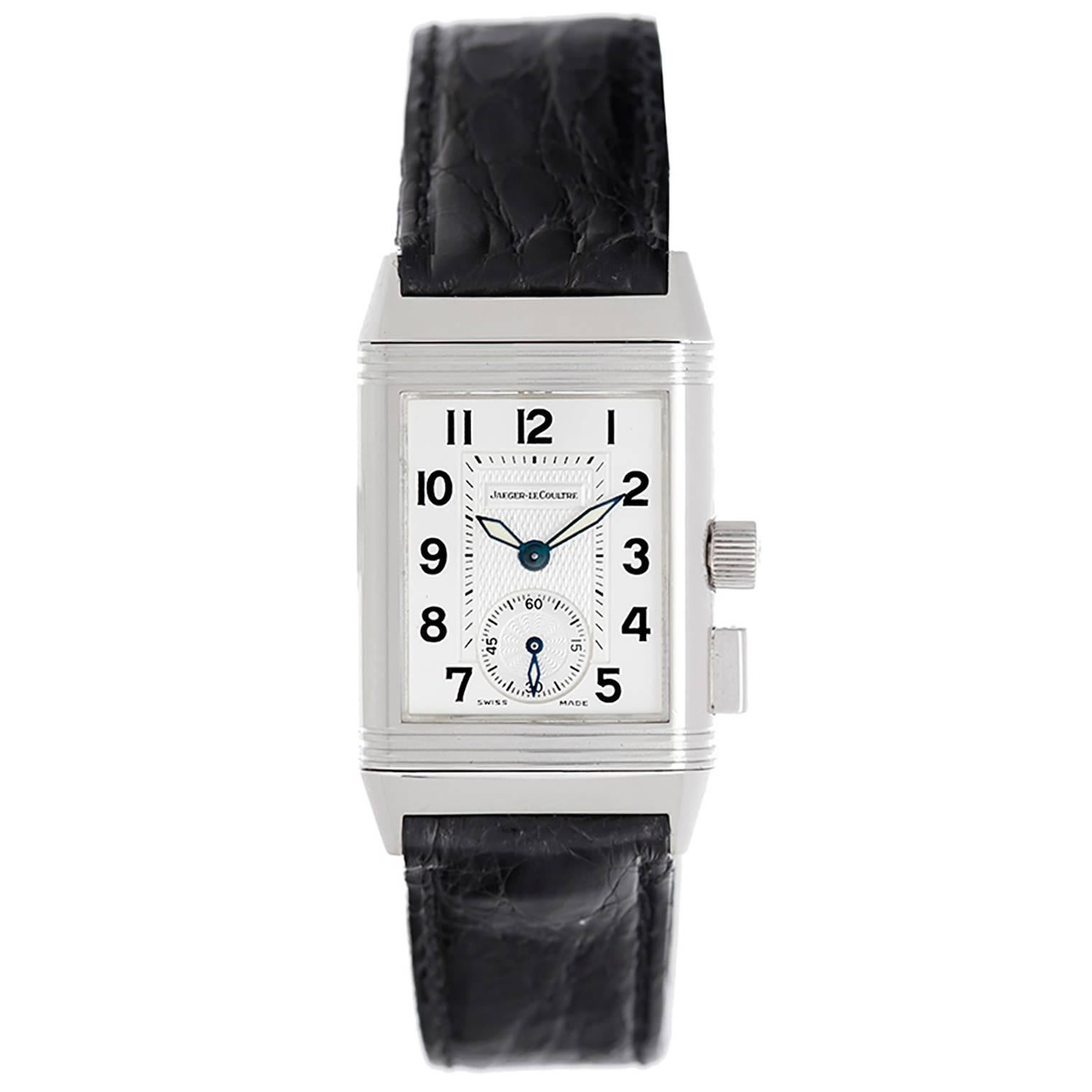Jaeger-LeCoultre Stainless Steel Reverso Memory Chronograph Wristwatch