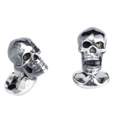 Deakin & Francis Sterling Silver Skull Cufflinks 