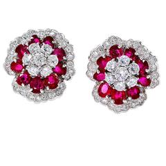 Ruby Diamond gold Earrings