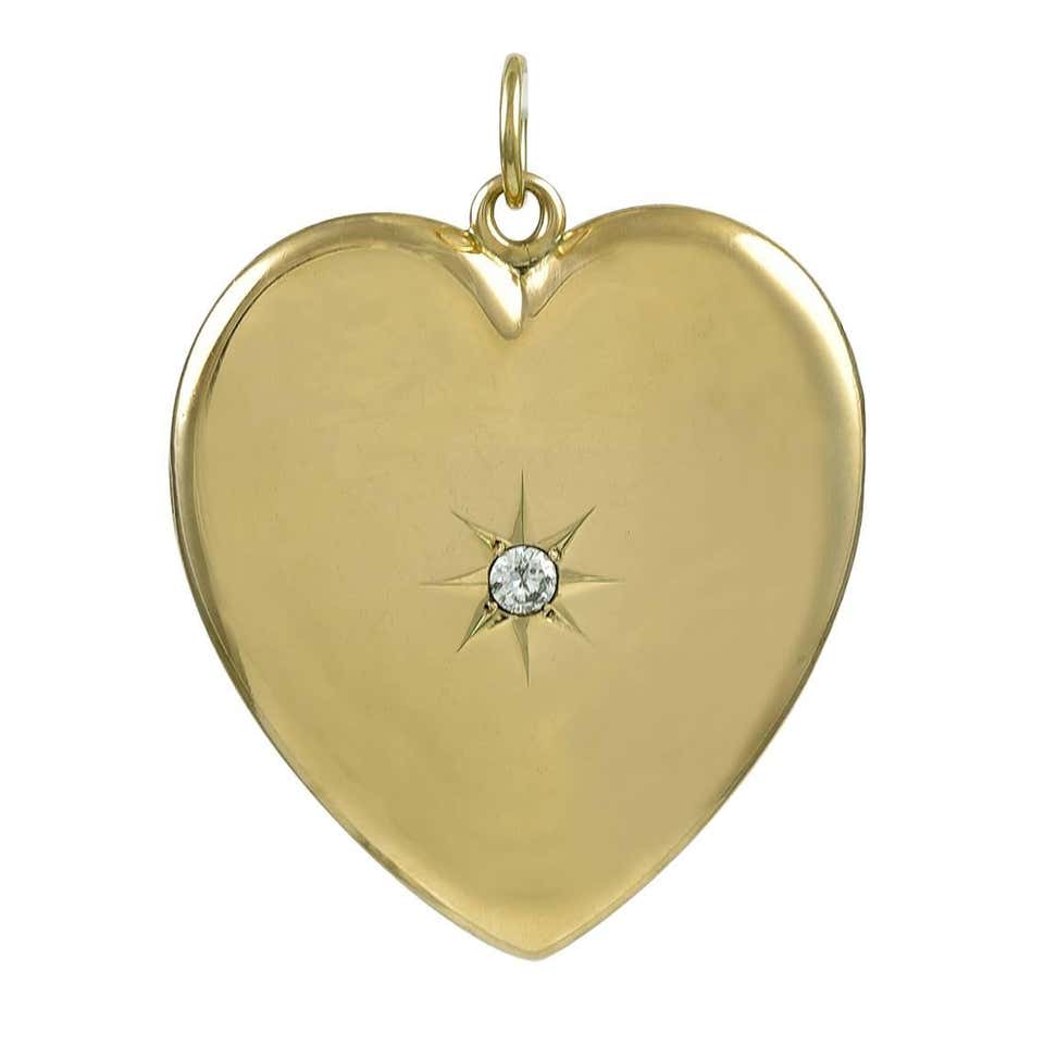 Large Diamond Locket Large Antique Heart Shaped Gold and Diamond Locket at 1stDibs | heart ...