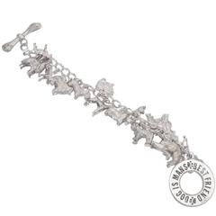 Sterling Silver Dog Charm Bracelet
