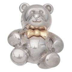 Tiffany & Co. Sterling Silver and Gold Teddy Bear Pin