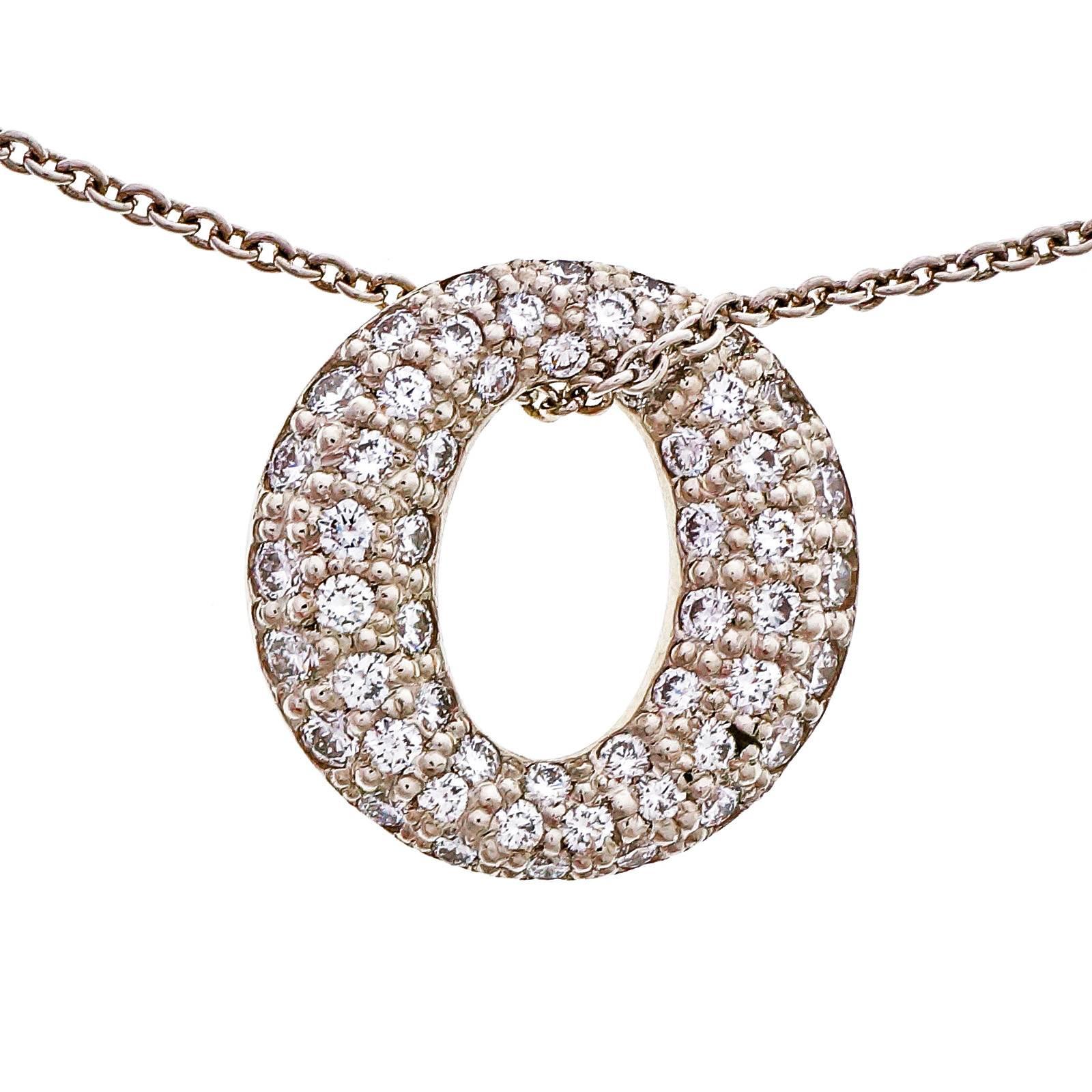 Tiffany & Co. Sevillana Diamond Platinum Pendant Necklace 