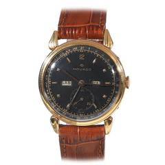 Movado rose Gold Calendograph Triple-Date Calendar Wristwatch Ref 4864