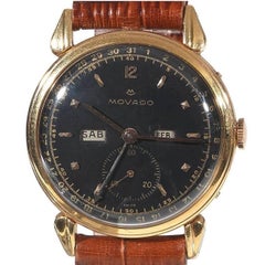 Movado rose Gold Calendograph Dreifach-Datum Kalender Armbanduhr Ref 4864