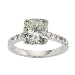 cushion cut GIA Cert diamond platinum ring 12