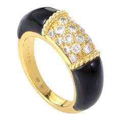 Retro Van Cleef & Arpels Onyx Diamond gold Ring