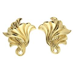 Gold Trumpet Earrings 9