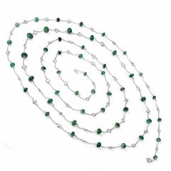   Emerald Diamond By The Yard Platinum Long Chain Necklace