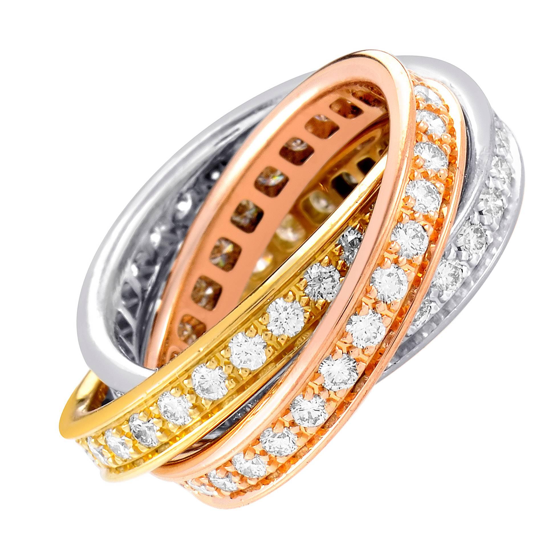Cartier Trinity de Cartier Diamond Three-Color Gold Ring