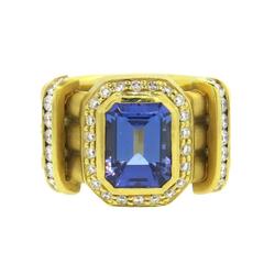 Sam Lehr Tanzanite Diamond Gold Ring