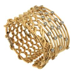 Diamond gold Angular Net Bracelet 10