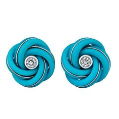 Turquoise Diamond Gold Knot Cufflinks 7