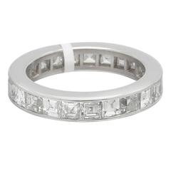 Square-Cut Diamond platinum Eternity Band ring