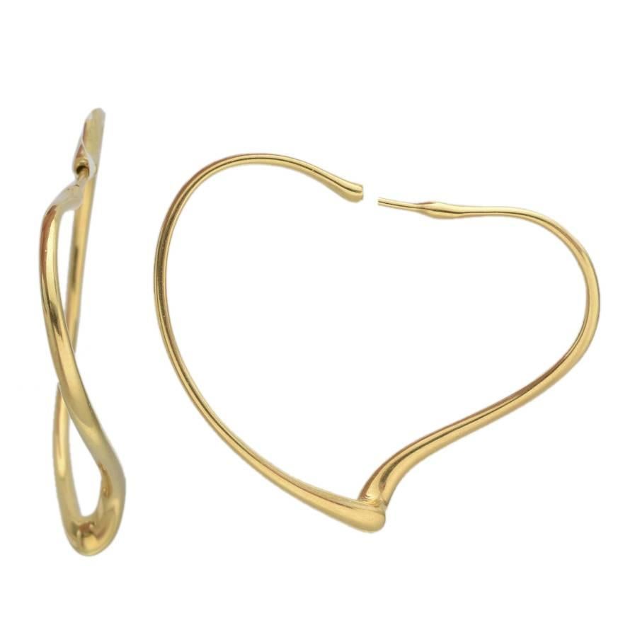 Elsa Peretti for Tiffany & Co. Gold Heart Hoop Earrings