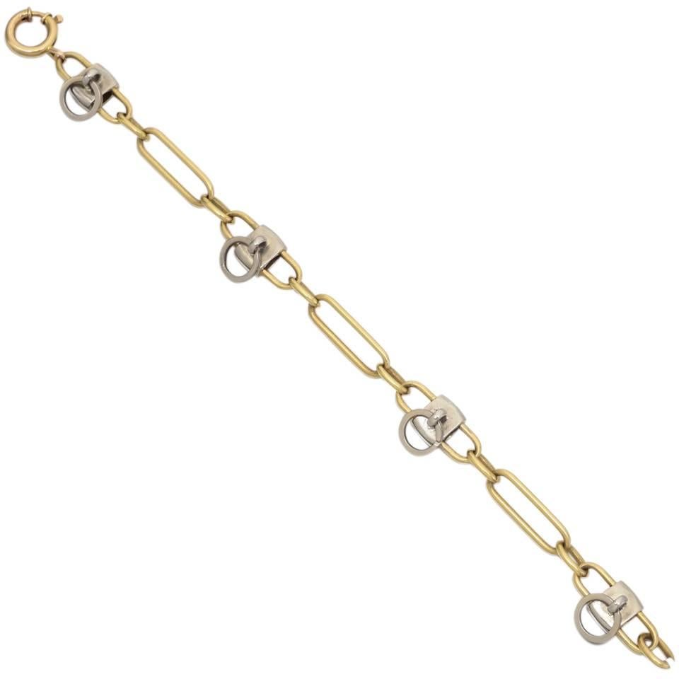 Cartier Two Color Gold Charm Bracelet